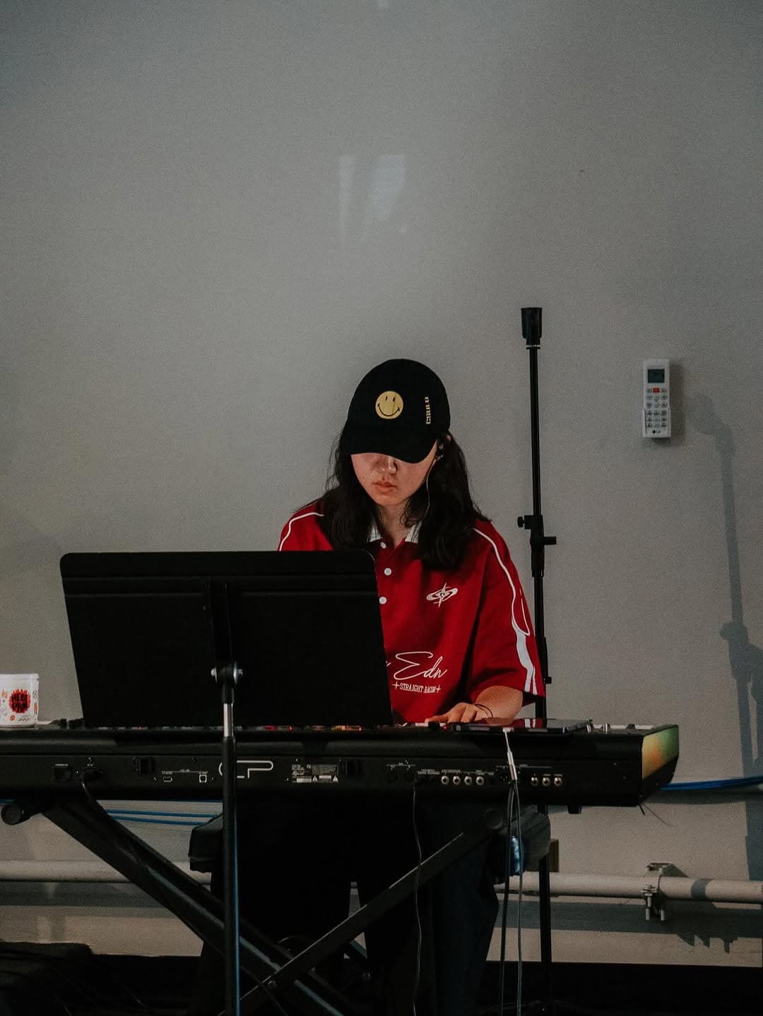 Keyboardist playing during worship